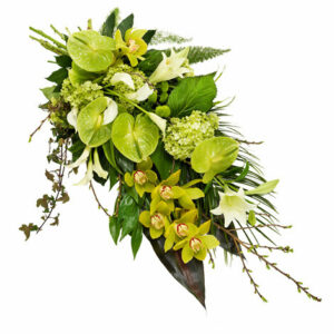 Groen rouwboeket